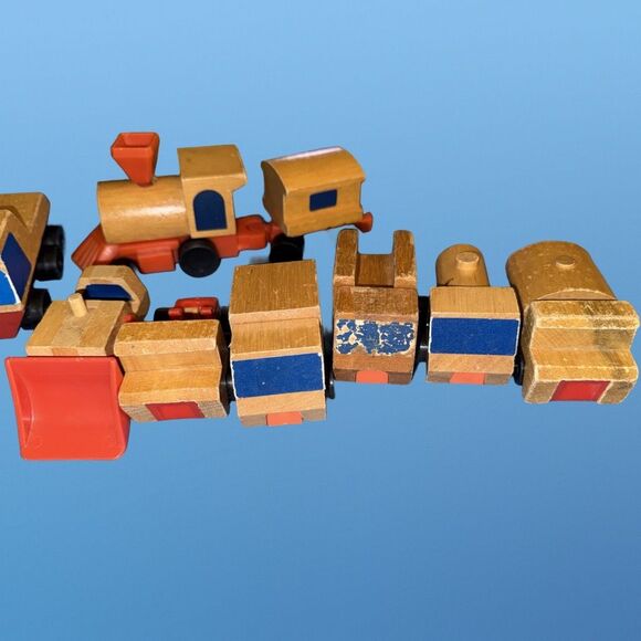 1972 Mattel Wooden Putt Putt Train Engine Cars Boats Construction Vehicles - Picture 8 of 14